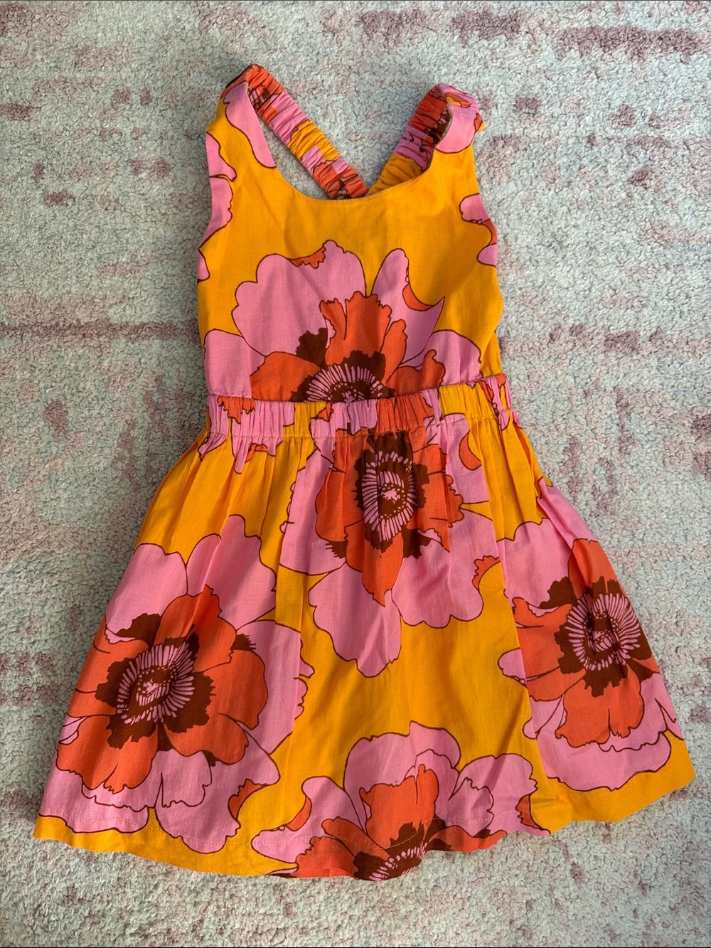GAP Girls' Floral Sundress - Yellow, Pink & Orange